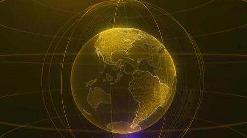 Videohive - Virtual digital planet Earth on black background - 35289978 - 35289978