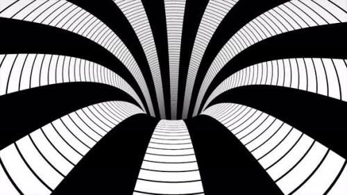 Videohive - Abstract motion animation in a black and white tunnel - 35289985 - 35289985