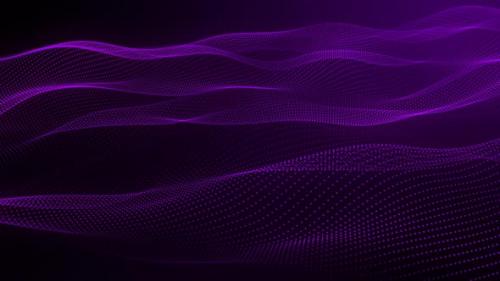 Videohive - Purple Color Particle Grid Line Wave Motion Animated Background - 35291818 - 35291818