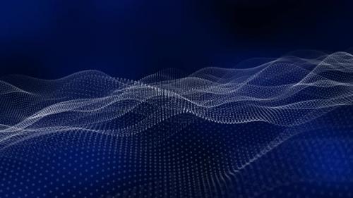 Videohive - Background Blue Color Digital Particle Line Wave Animated - 35291820 - 35291820