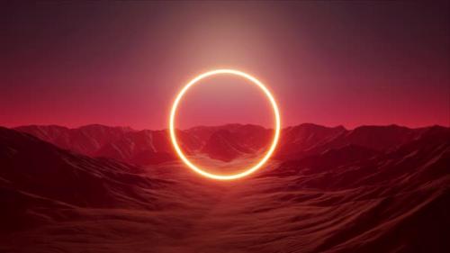 Videohive - Circle Logo Frame Red Mountain Landscape - 35298992 - 35298992