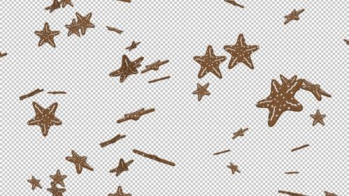 Videohive - Star Cookies - Falling Loop - Alpha Channel - 35299175 - 35299175