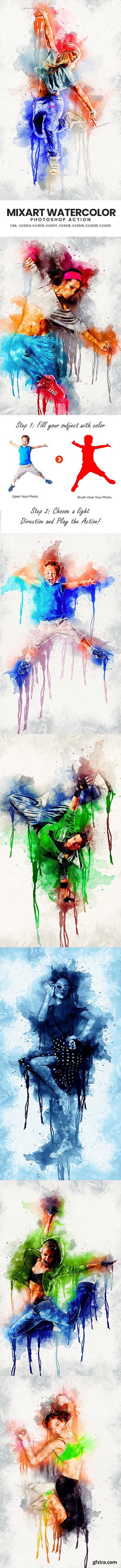 GraphicRiver - MixArt Watercolor Photoshop Action 34092103