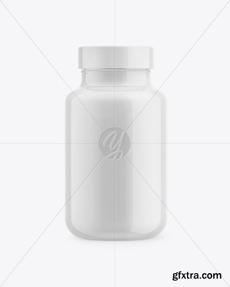 Glossy Plastic Pills Bottle Mockup 56218