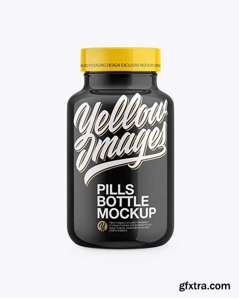 Glossy Plastic Pills Bottle Mockup 56218