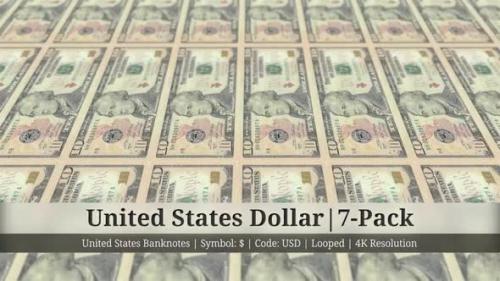 Videohive - United States Dollar | US Amercian Currency - 7 Pack | 4K Resolution | Looped - 35303625 - 35303625