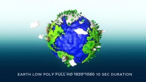 Videohive - Earth Low Poly Loop - 35305936 - 35305936