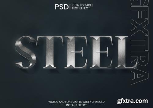 Steel Text Effect PSD