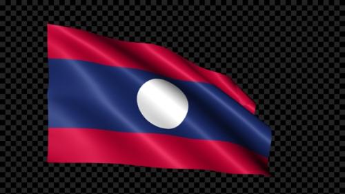 Videohive - Laos Flag Blowing In The Wind - 35306661 - 35306661