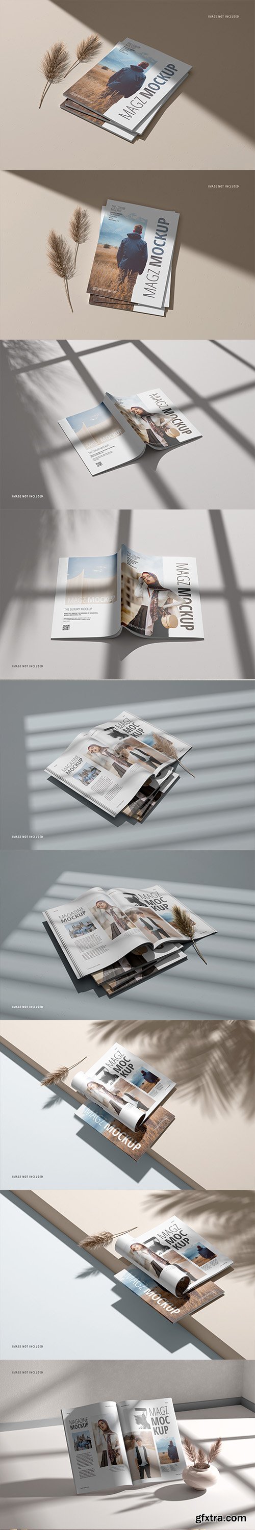 Magazine mockup and catalog mockup cover page