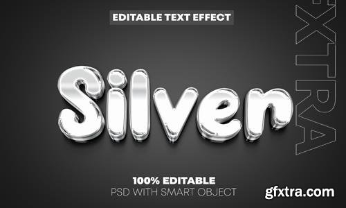 Silver text effect psd