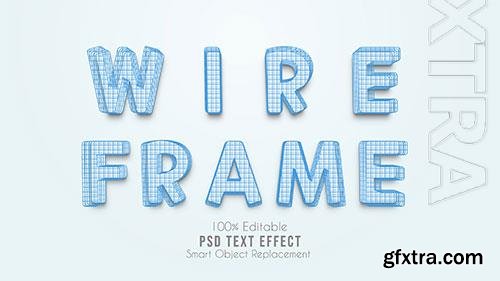 3d wire frame text effect psd