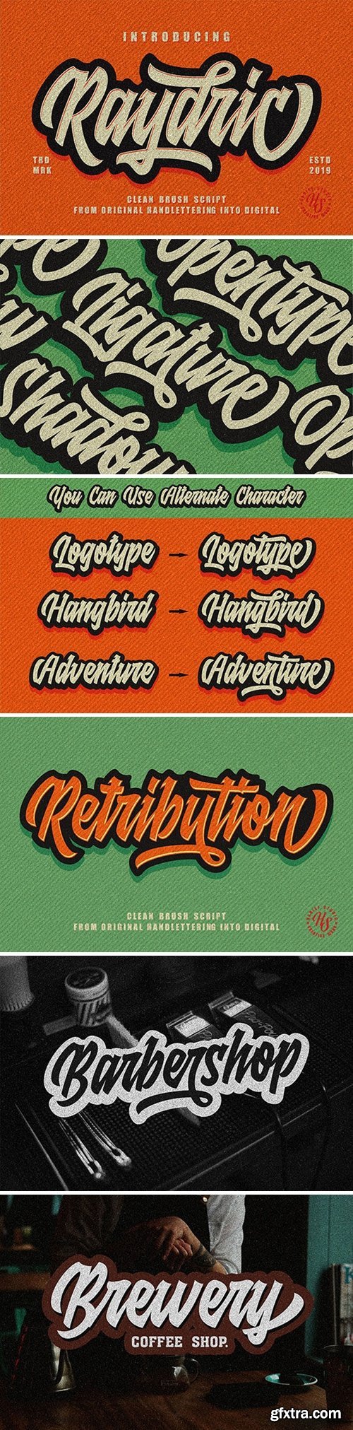 Raydric Script + Shadow Outline Font