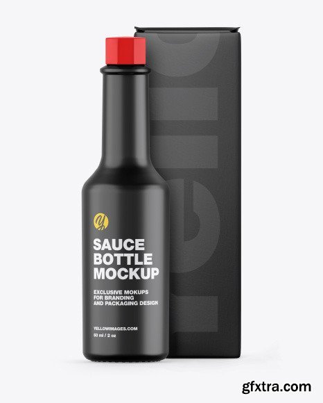 Glossy Sauce Bottle w/ Box Mockup 53460