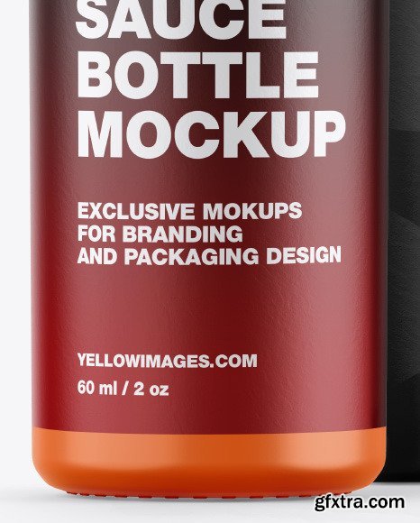 Glossy Sauce Bottle w/ Box Mockup 53460