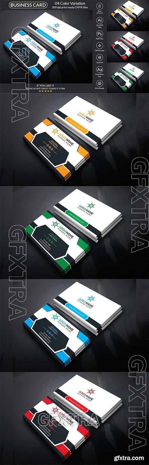 Business Card With Vector & PSD Format Corporate Identity o176599