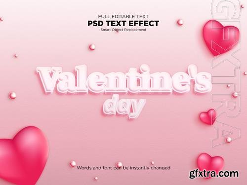 Valentines day text effect psd