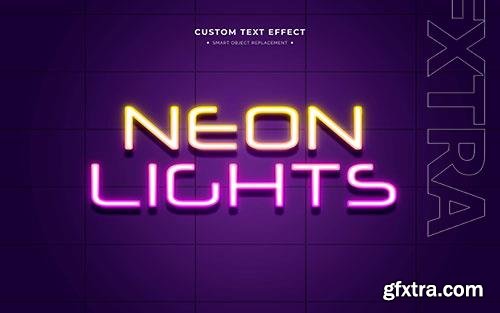 Colorful neon text effect psd