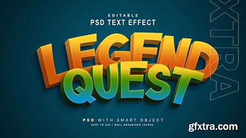 Legend quest 3d text effect psd