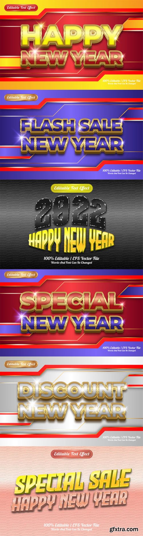 New Year 2022 Text Effects Collection - 10+ Vector Templates