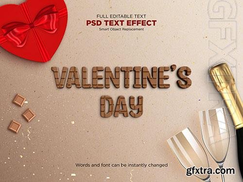 Valentines day text effect template psd