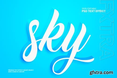 Sky 3d psd premium text effect