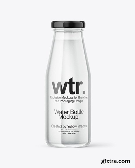 Clear Glass Water Bottle Mockup 88377