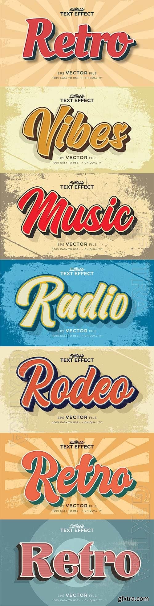 Retro style text effect editable