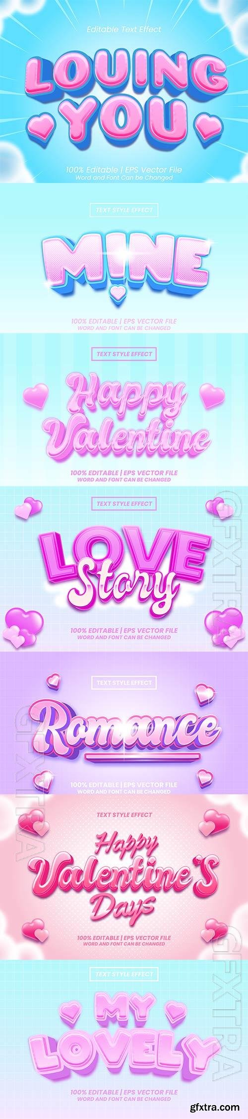 Romance editable text effect vector