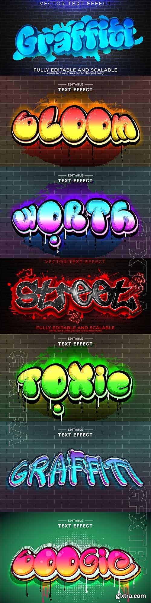 Graffiti street text effect vector