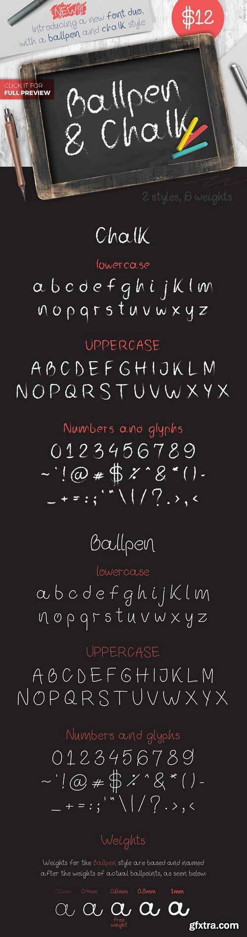 Ballpen and Chalk Typeface