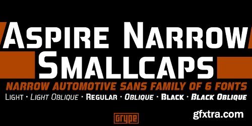 Aspire Narrow SmallCaps Font Family - 6 Fonts