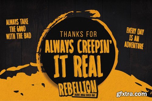 REBELLION - Unique Rough Brush Font