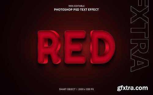 Red 3d editable text effect psd