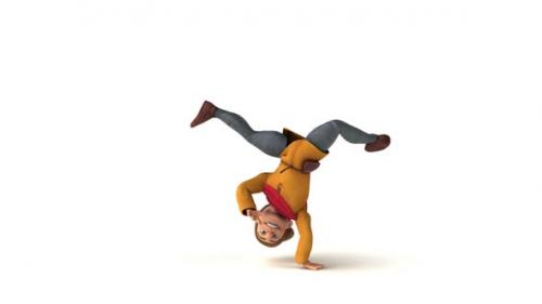 Videohive - Fun 3D cartoon medieval man doing breakdance - 35465683 - 35465683