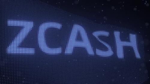 Videohive - Zcash Cryptocurrency Name on Waving Digital Flag - 35503320 - 35503320