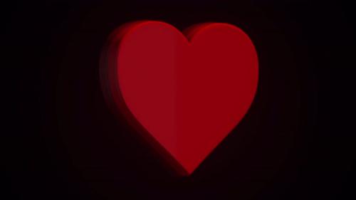 Videohive - Animation of a rotating red heart on a black background - 35377156 - 35377156