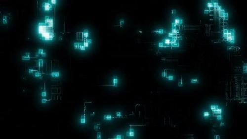 Videohive - Pixel Network Loop Blue - 35425604 - 35425604