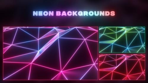 Videohive - Neon Glowing Polygonal Shapes Pack - 35425614 - 35425614