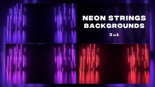 Videohive - Rising Glowing Neon Strings Frames - 35426990 - 35426990