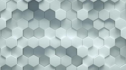 Videohive - Geometric hexagonal abstract background. Futuristic and technology concept. 3D render infinite loop - 35432734 - 35432734