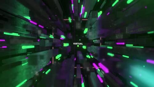 Videohive - Hitech Digital Scifi Tunnel Word Virtual - 35447680 - 35447680