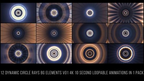 Videohive - Dynamic Circle Rays BG Elements V01 - 35452147 - 35452147