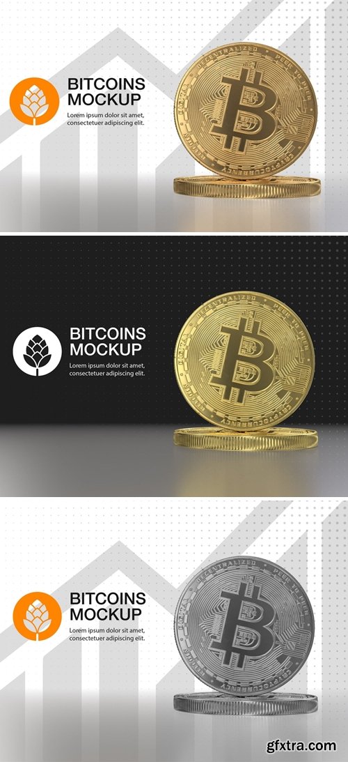 Golden Bitcoin Mockup