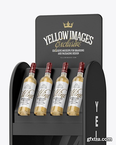 Stand with White Wine Bottles Mockup 47352