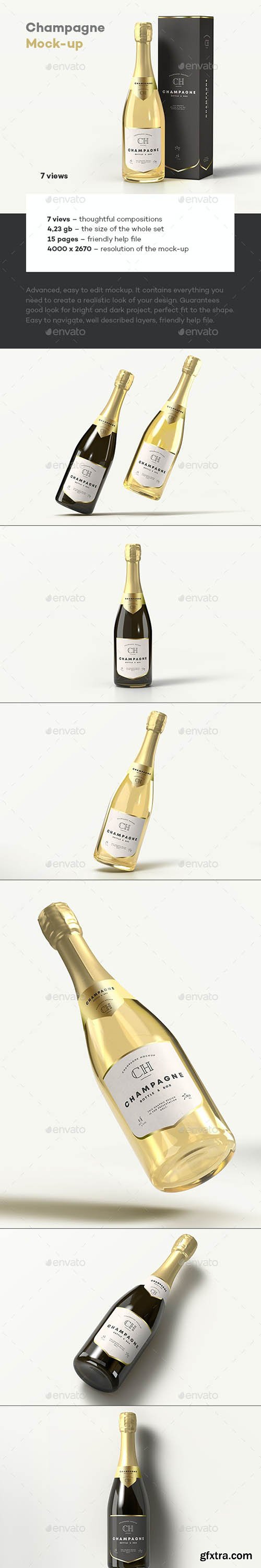 GraphicRiver - Champagne Bottle Mock-up 33684444