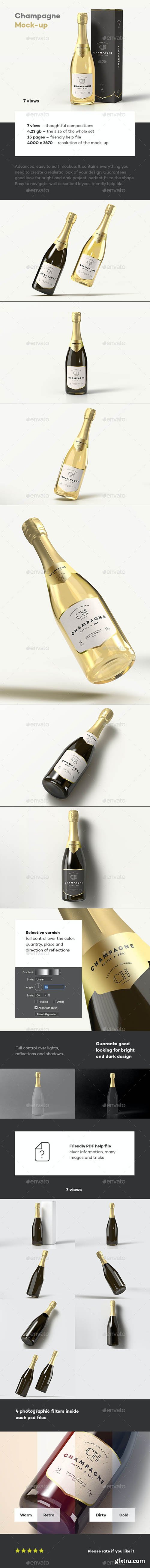 GraphicRiver - Champagne Bottle Mock-up 33684444