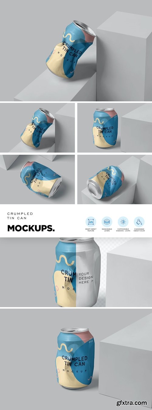 Crumpled Can Mockups