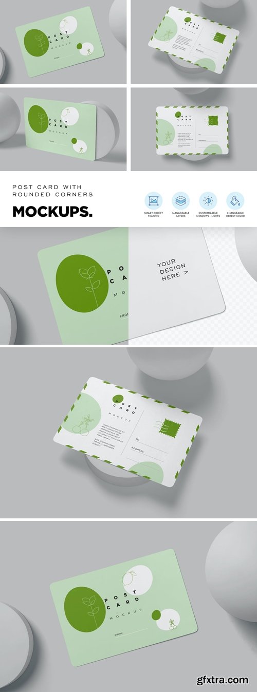 6 x 4 Inches Postcard Mockups