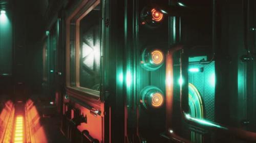 Videohive - Futuristic Interior of Spaceship Corridor with Light - 35536324 - 35536324